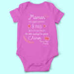 body bebe maman ma appris fille rose fushia