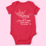 body bebe maman tu es la meilleure du monde fille rouge