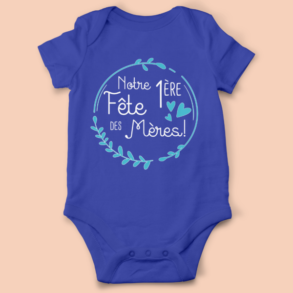 body bebe notre premiere fete des meres bleu roi e1769614658155