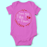 body bebe notre premiere fete des peres fille rose fushia