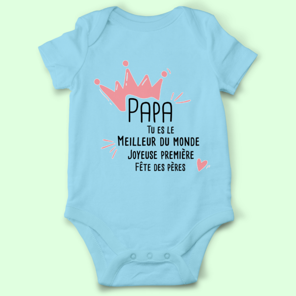 Body bébé "Papa Tu Es Le Meilleur Du Monde" 4 Body bébé "Papa Tu Es Le Meilleur Du Monde" – Image 2