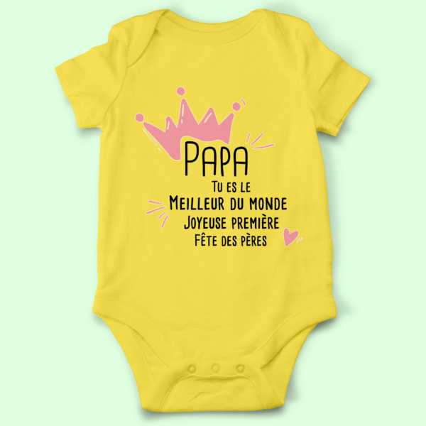 Body bébé "Papa Tu Es Le Meilleur Du Monde" 5 Body bébé "Papa Tu Es Le Meilleur Du Monde" – Image 3