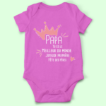 Body bébé "Papa Tu Es Le Meilleur Du Monde" 7 body bebe papa tu es le meilleur du monde fille rose fushia