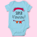 body bebe super nounou bleu clair