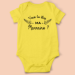 body bebe veux tu etre ma marraine jaune
