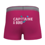 boxer capitaine a bord derriere rose fushia