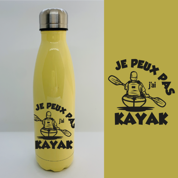 Bouteille Isotherme "Je Peux Pas J'ai Kayak" 5 Bouteille Isotherme "Je Peux Pas J'ai Kayak" – Image 3