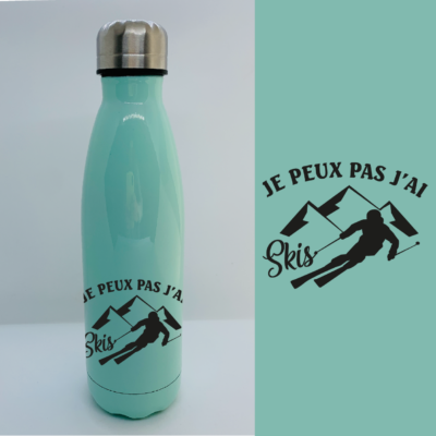 Bouteille Isotherme "Je Peux Pas J'ai Skis"