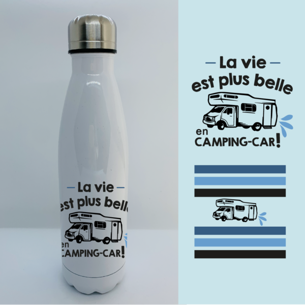 Bouteille Isotherme "La Vie Est Plus Belle En Camping-Car" 5 Bouteille Isotherme "La Vie Est Plus Belle En Camping-Car" – Image 3