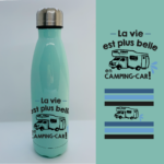 Bouteille Isotherme "La Vie Est Plus Belle En Camping-Car" 8 gourde la vie est plus belle en camping car bleu