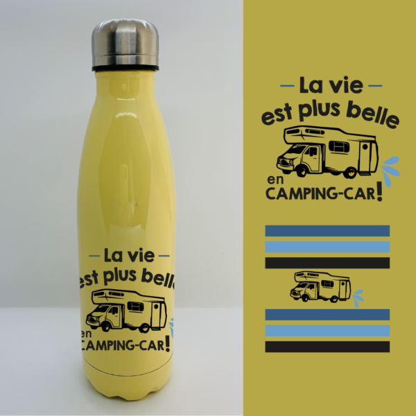 Bouteille Isotherme "La Vie Est Plus Belle En Camping-Car" 6 Bouteille Isotherme "La Vie Est Plus Belle En Camping-Car" – Image 4
