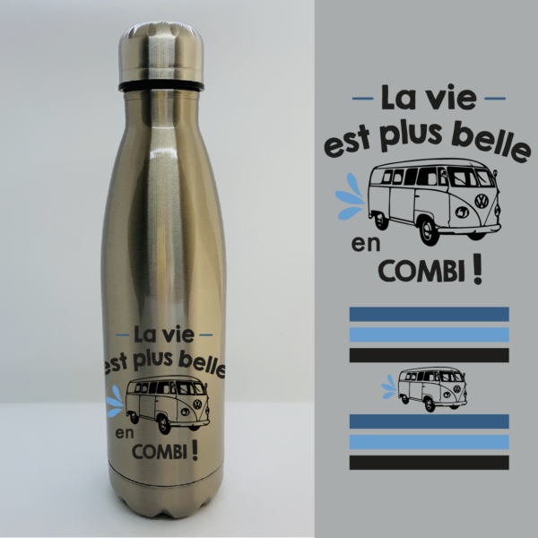 Bouteille Isotherme "La Vie Est Plus Belle En Combi" 4 Bouteille Isotherme "La Vie Est Plus Belle En Combi" – Image 2
