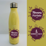 Bouteille Isotherme "Maman Parfaite & Bordélique" 8 gourde maman parfaite et bordelique jaune
