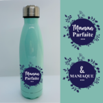 gourde maman parfaite et maniaque bleu