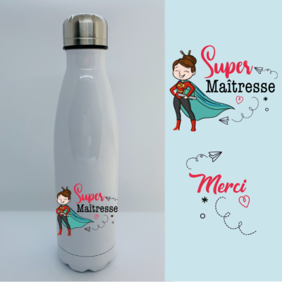 Bouteille Isotherme "Super Maîtresse" (brune)