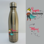 Bouteille Isotherme "Super Maîtresse" (blonde) 8 gourde super maitresse blonde inox