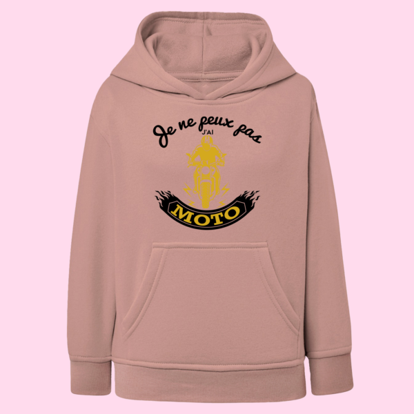 sweat enfant je ne peux pas jai moto vieux rose e1768926697430
