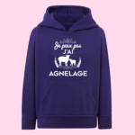 sweat enfant je peux pas jai agnelage violet