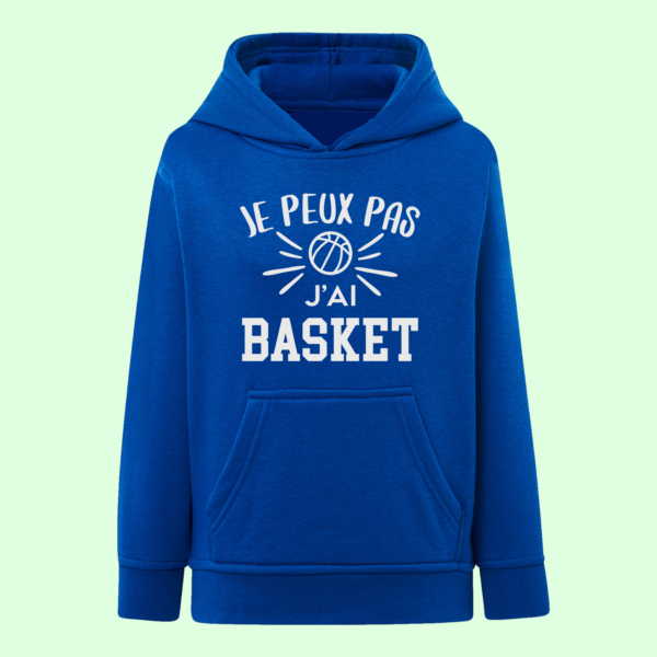 Sweat Enfant "Je Peux Pas J'ai Basket" 1 sweat enfant je peux pas jai basket bleu roi e1769010139613