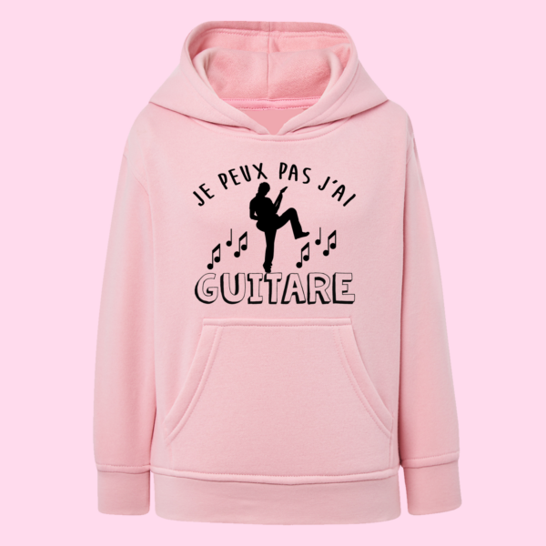 Sweat Enfant "Je Peux Pas J'ai Guitare" 1 sweat enfant je peux pas jai guitare rose clair e1769007431884