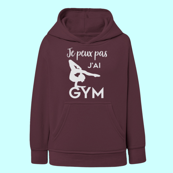 Sweat Enfant "Je Peux Pas J'ai Gym" (sol) 2 sweat enfant je peux pas jai gym sol bordeaux e1769014228894