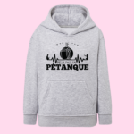 sweat enfant je peux pas jai petanque gris chine