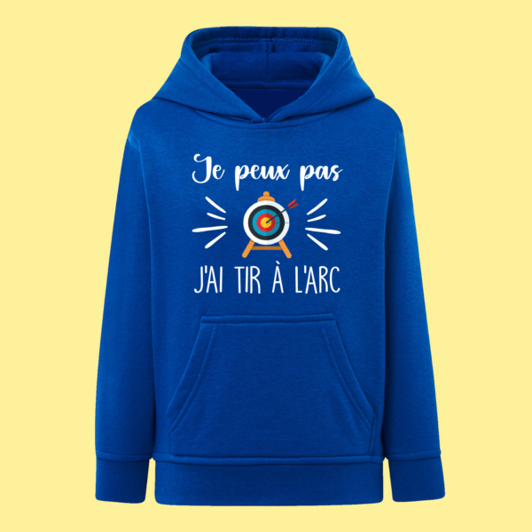 sweat enfant je peux pas jai tir a larc bleu roi e1769071809723