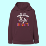 sweat enfant la vie est plus belle a bicyclette bordeaux