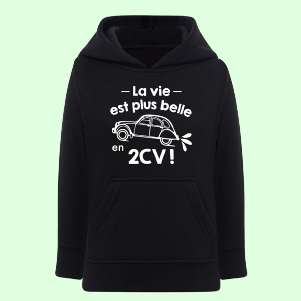 Sweat Enfant "La Vie Est Plus Belle En 2CV" 1 sweat enfant la vie est plus belle en 2cv noir e1769078713665