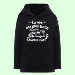 sweat enfant la vie est plus belle en camping car noir