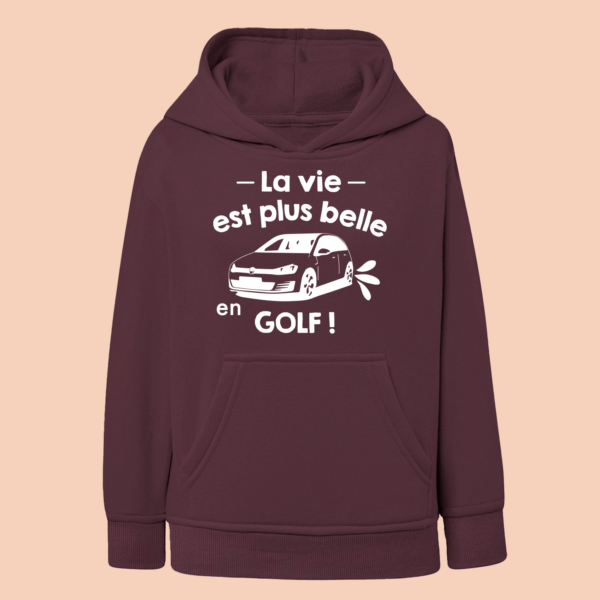 Sweat Enfant "La Vie Est Plus Belle En Golf" 1 sweat enfant la vie est plus belle en golf bordeaux e1769154631272