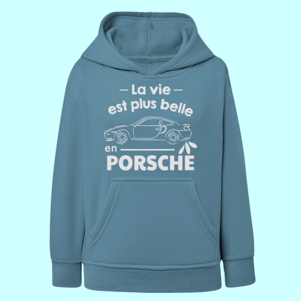 Sweat Enfant "La Vie Est Plus Belle En Porsche" 1 sweat enfant la vie est plus belle en porsche vieux bleu e1769163348174
