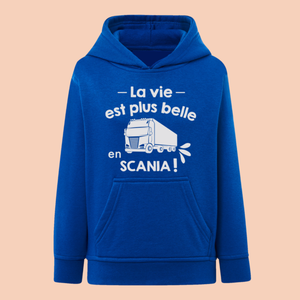 sweat enfant la vie est plus belle en scania bleu roi e1769160439163