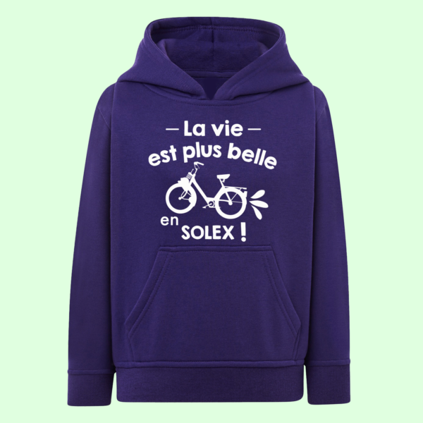Sweat Enfant "La Vie Est Plus Belle En Solex" 2 sweat enfant la vie est plus belle en solex violet e1769159677236