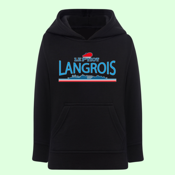 Sweat Enfant "Le P'tiot Langrois" 1 sweat enfant le ptiot langrois noir e1768917812393
