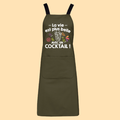Tablier "La Vie Est Plus Belle Avec Un Cocktail"